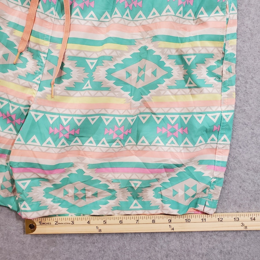 Chubbies 5.5" Swim Trunks Men's XL The En Fuegos Teal Orange Aztec Drawstring - Picture 6 of 12